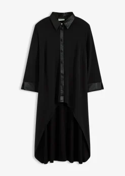 Blusa de punto con ribetes de satén