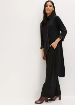 Blusa de punto con ribetes de satén
