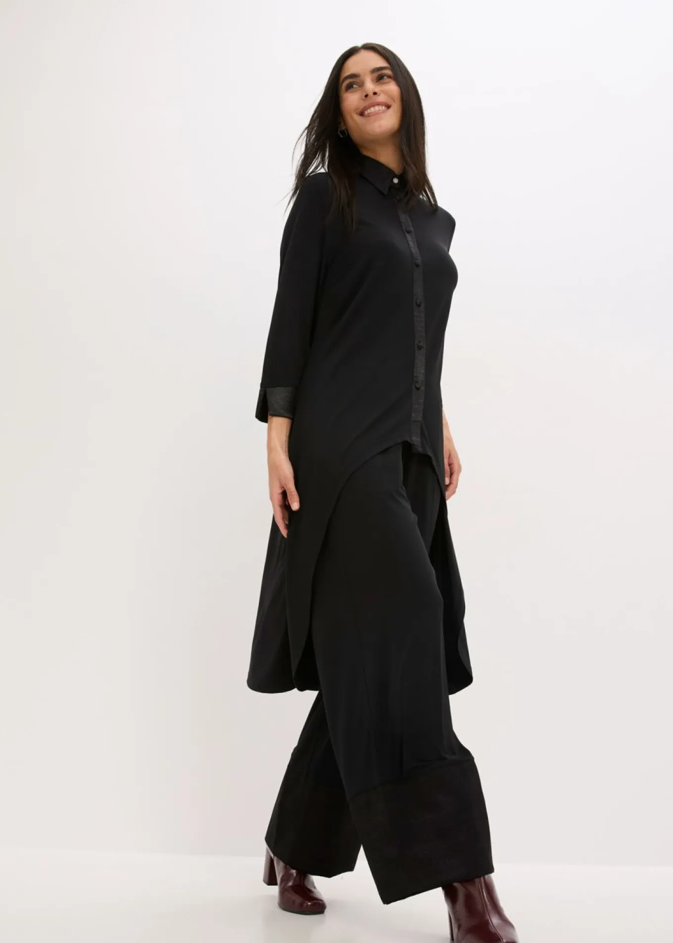 Blusa de punto con ribetes de satén