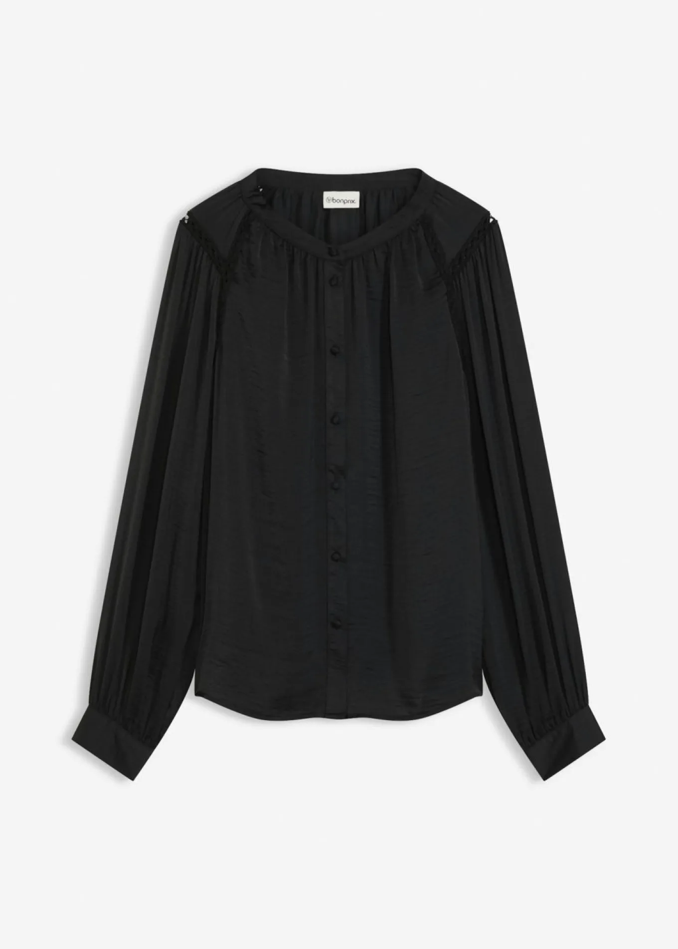 Blusa de satén con cintas de encaje