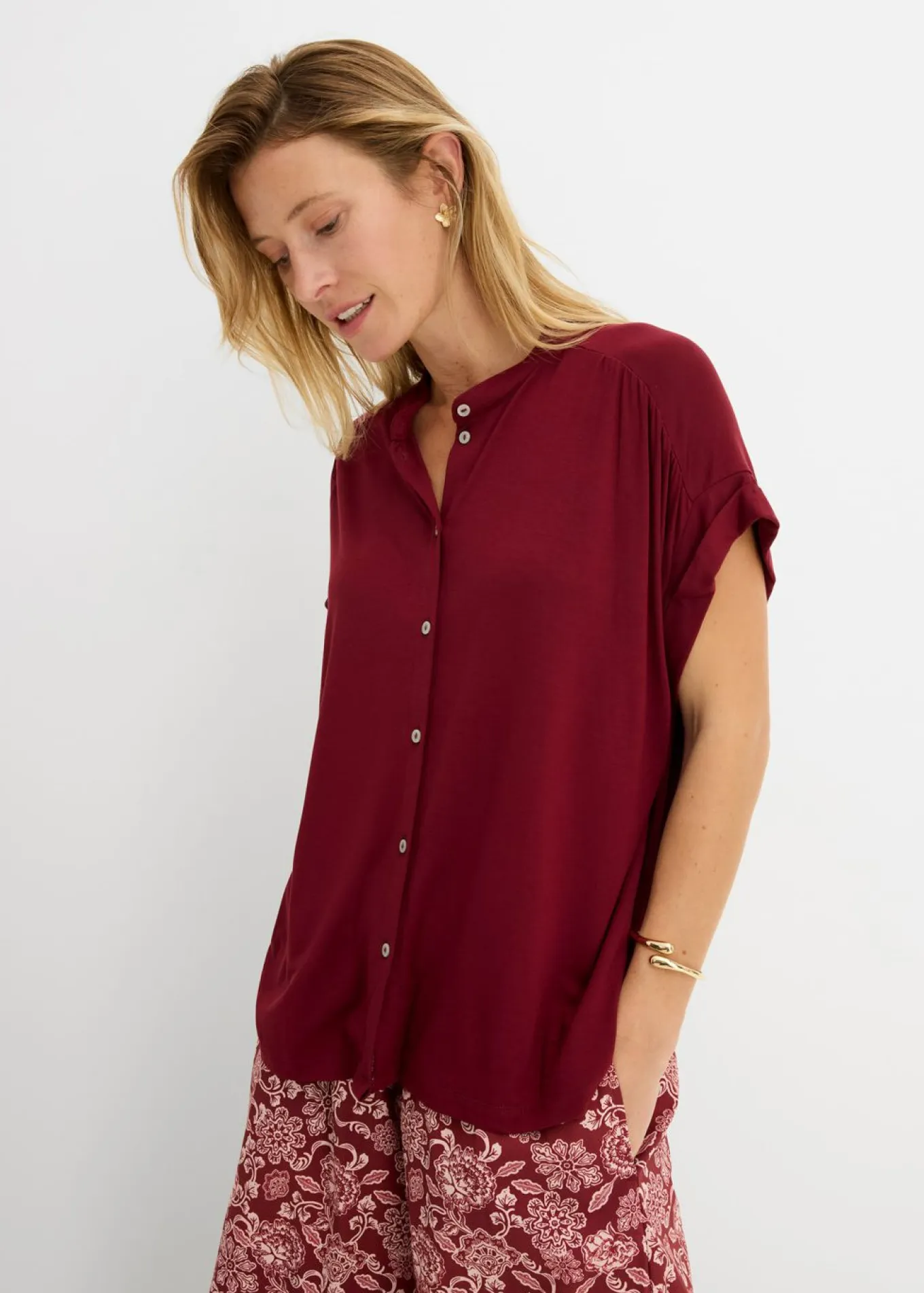 Blusa de suave mezcla de viscosa