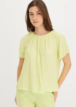 Blusa de tejido arrugado estructurado