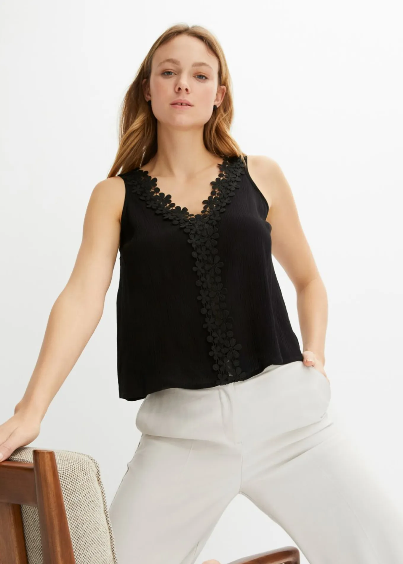 Blusa de tejido arrugado estructurado