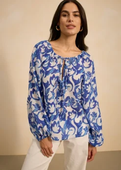 Blusa de túnica estampada