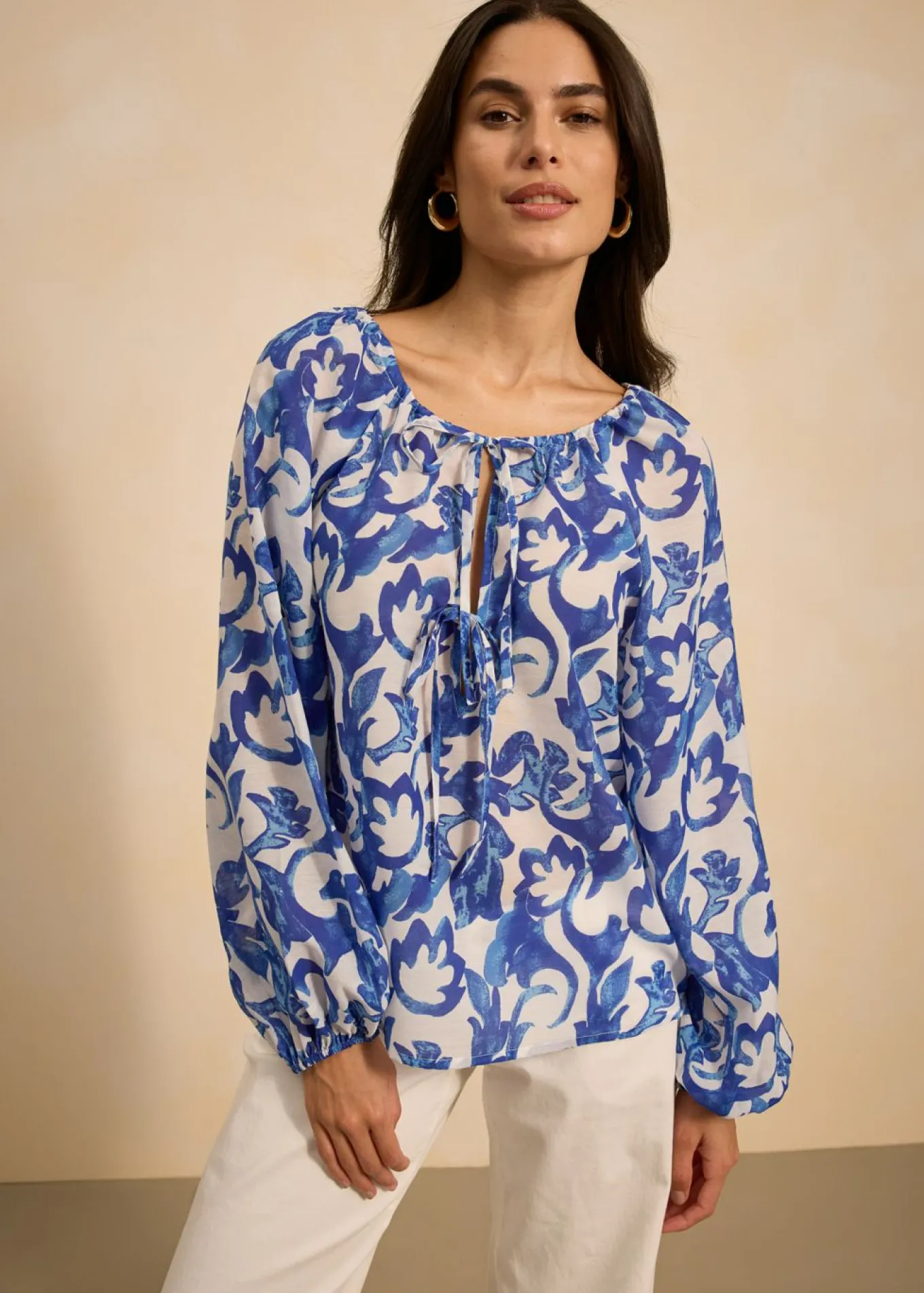 Blusa de túnica estampada