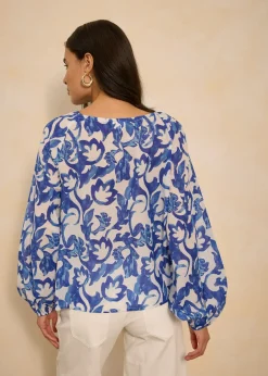 Blusa de túnica estampada