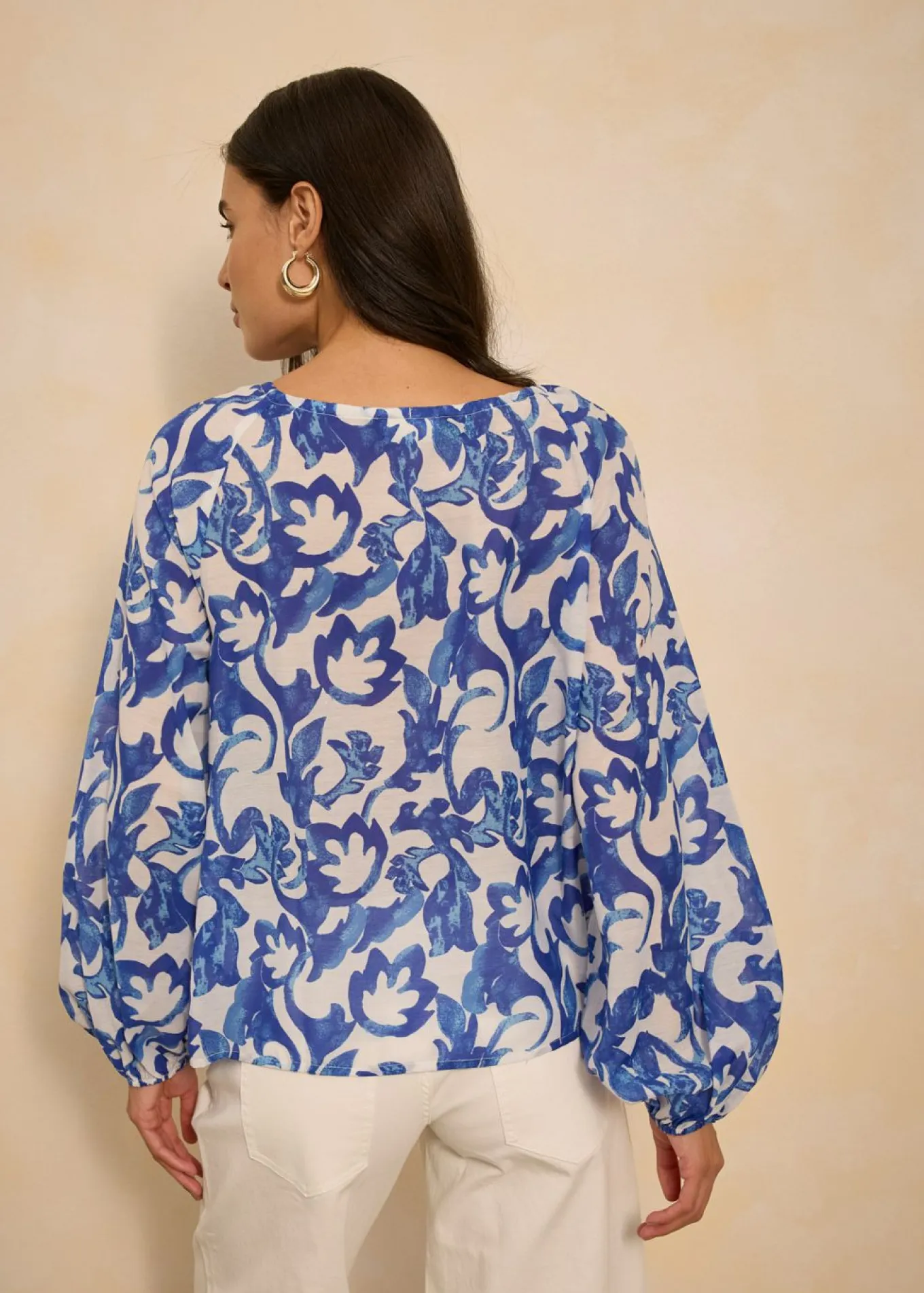 Blusa de túnica estampada
