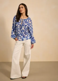 Blusa de túnica estampada