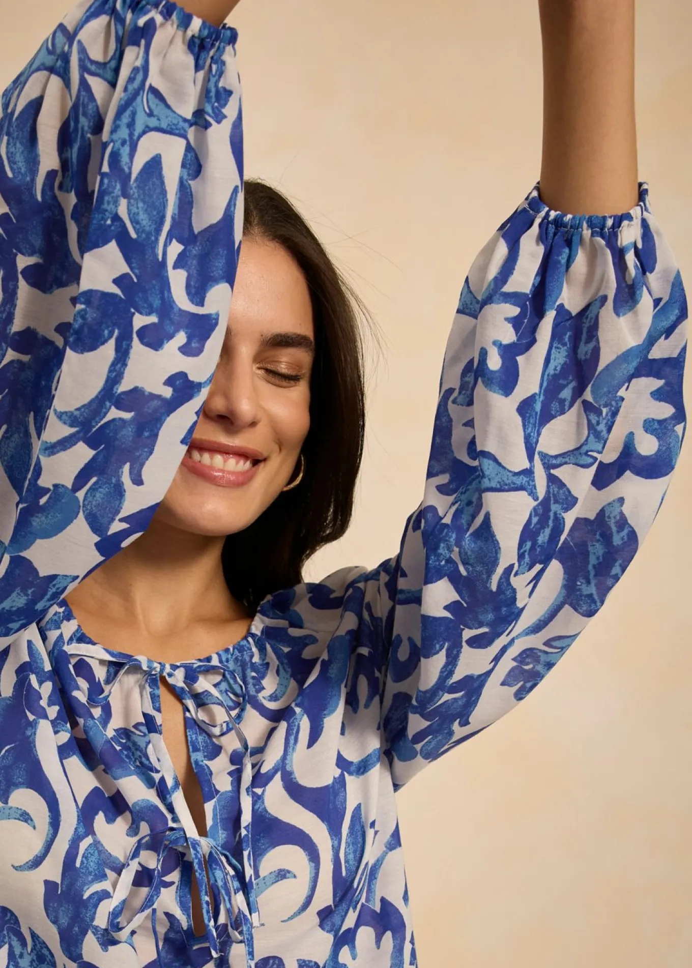Blusa de túnica estampada