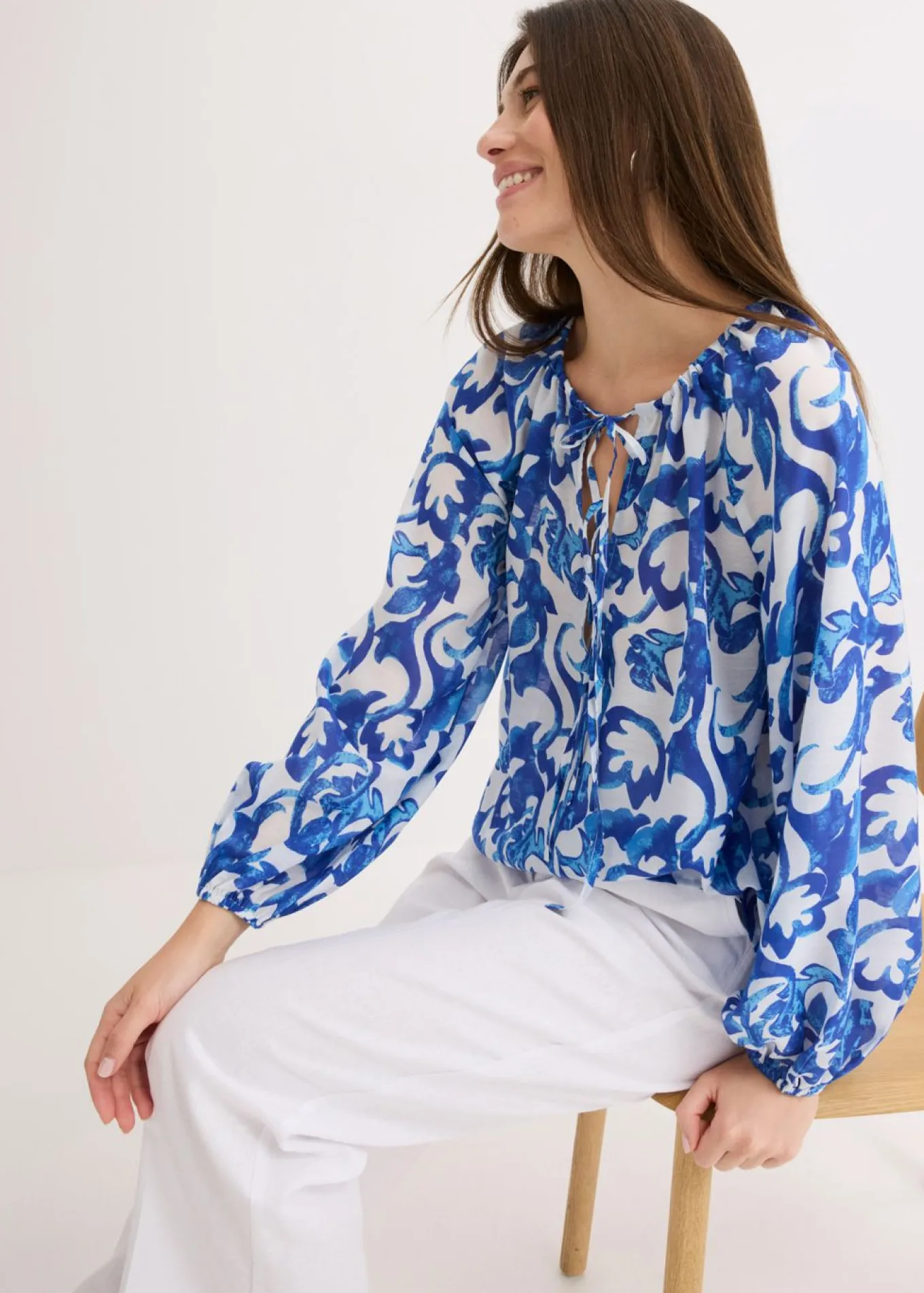 Blusa de túnica estampada