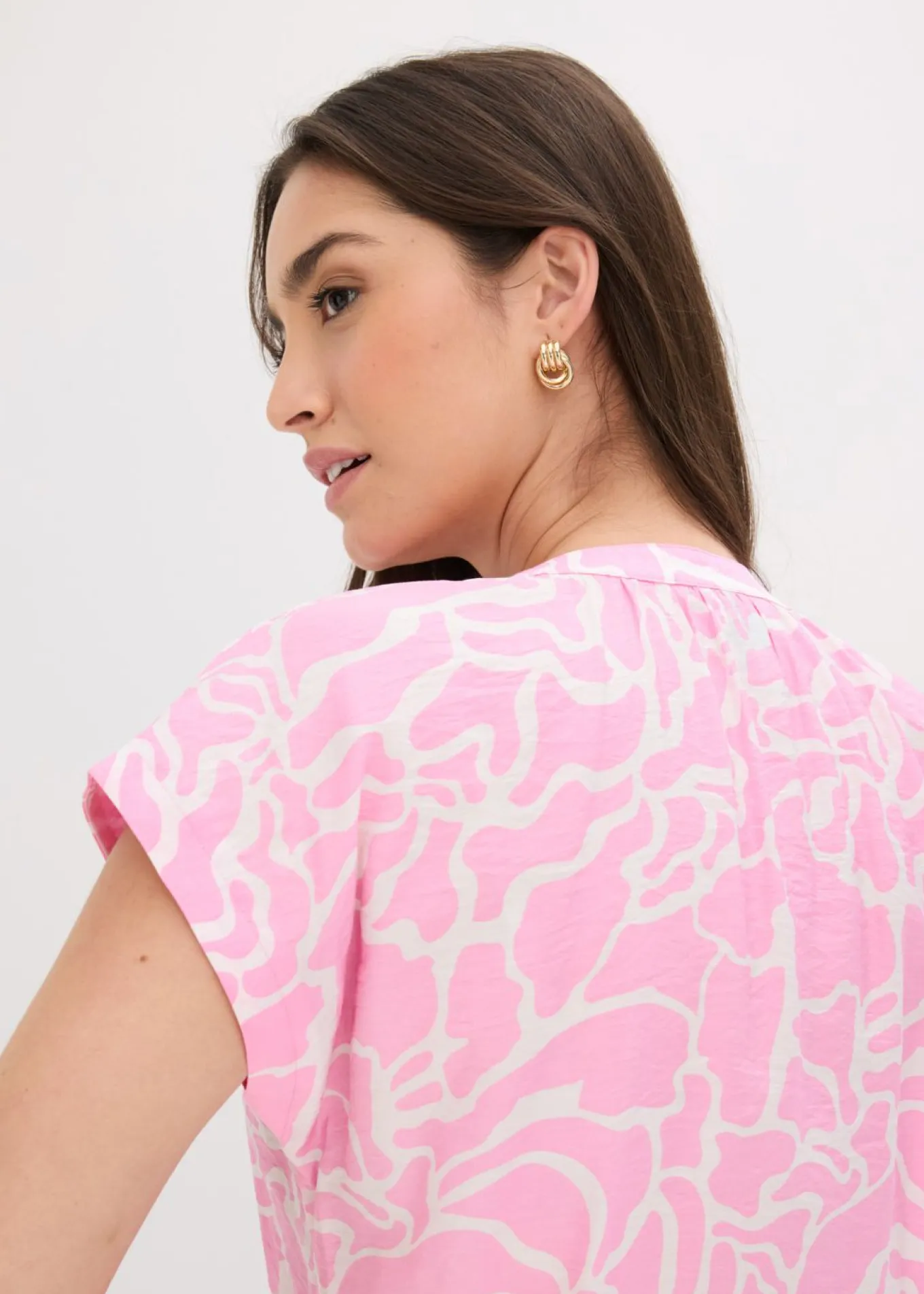 Blusa de túnica estampada