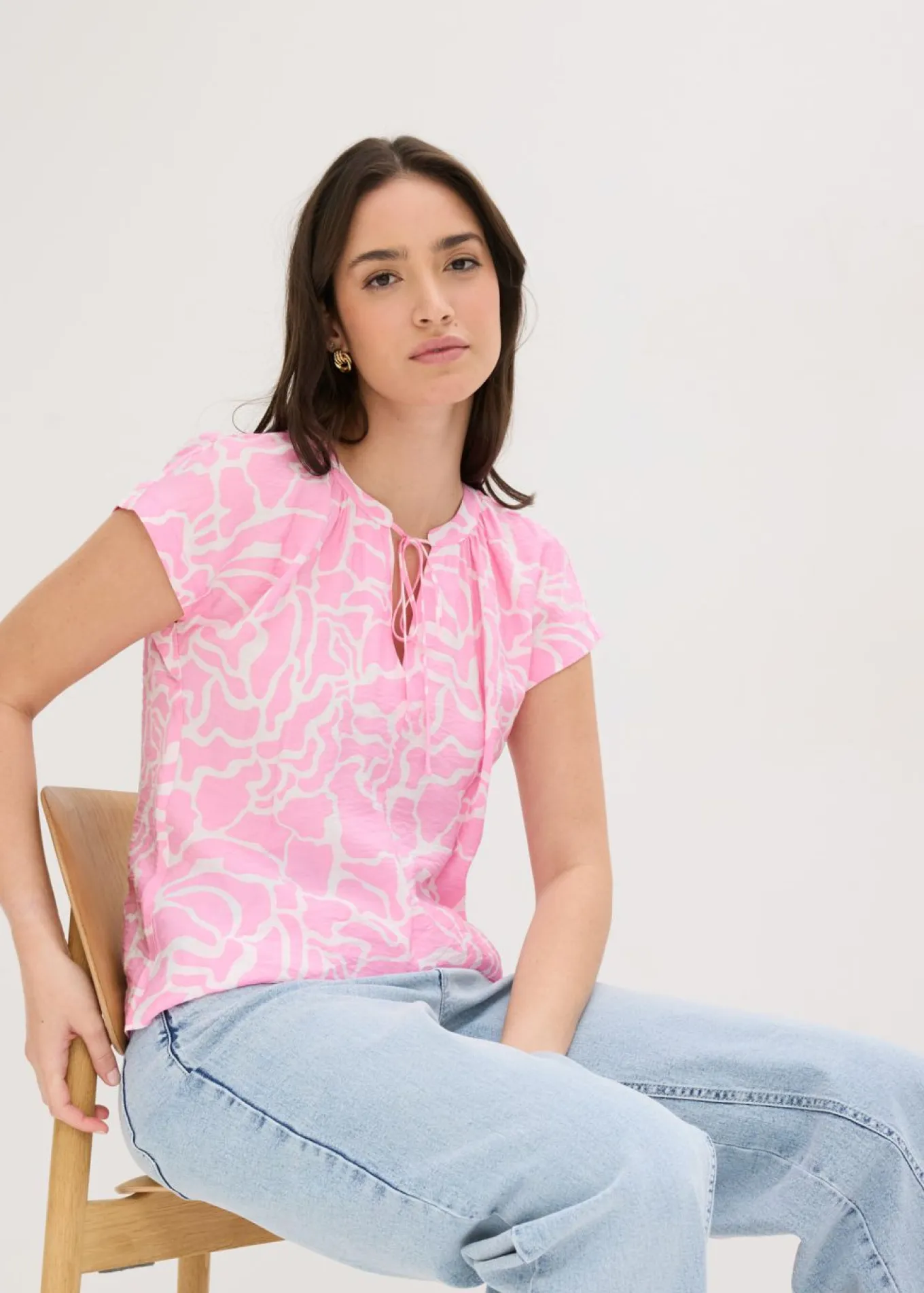 Blusa de túnica estampada