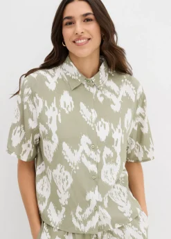 Blusa de viscosa con estampado étnico