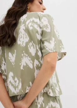 Blusa de viscosa con estampado étnico