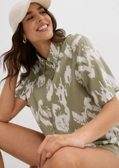 Blusa de viscosa con estampado étnico