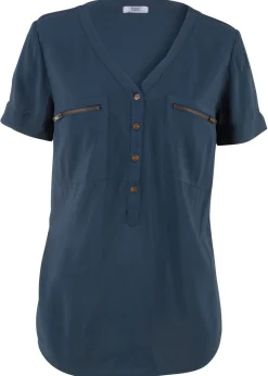 Blusa de viscosa con manga corta