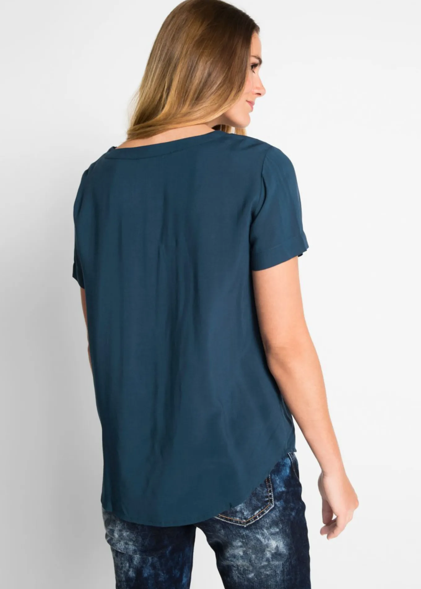 Blusa de viscosa con manga corta