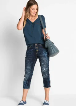 Blusa de viscosa con manga corta