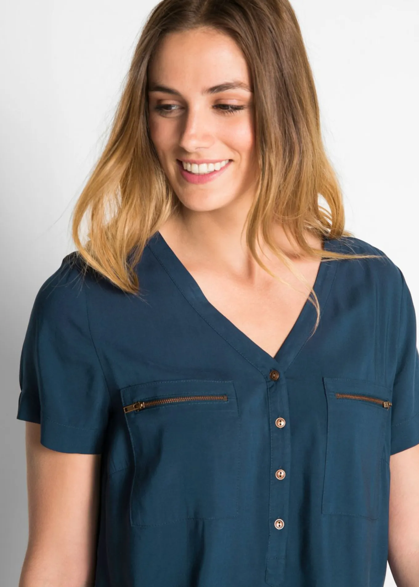 Blusa de viscosa con manga corta