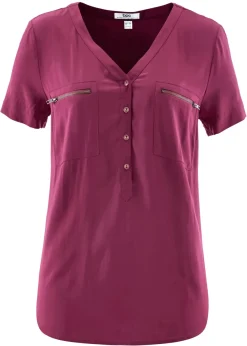 Blusa de viscosa con manga corta