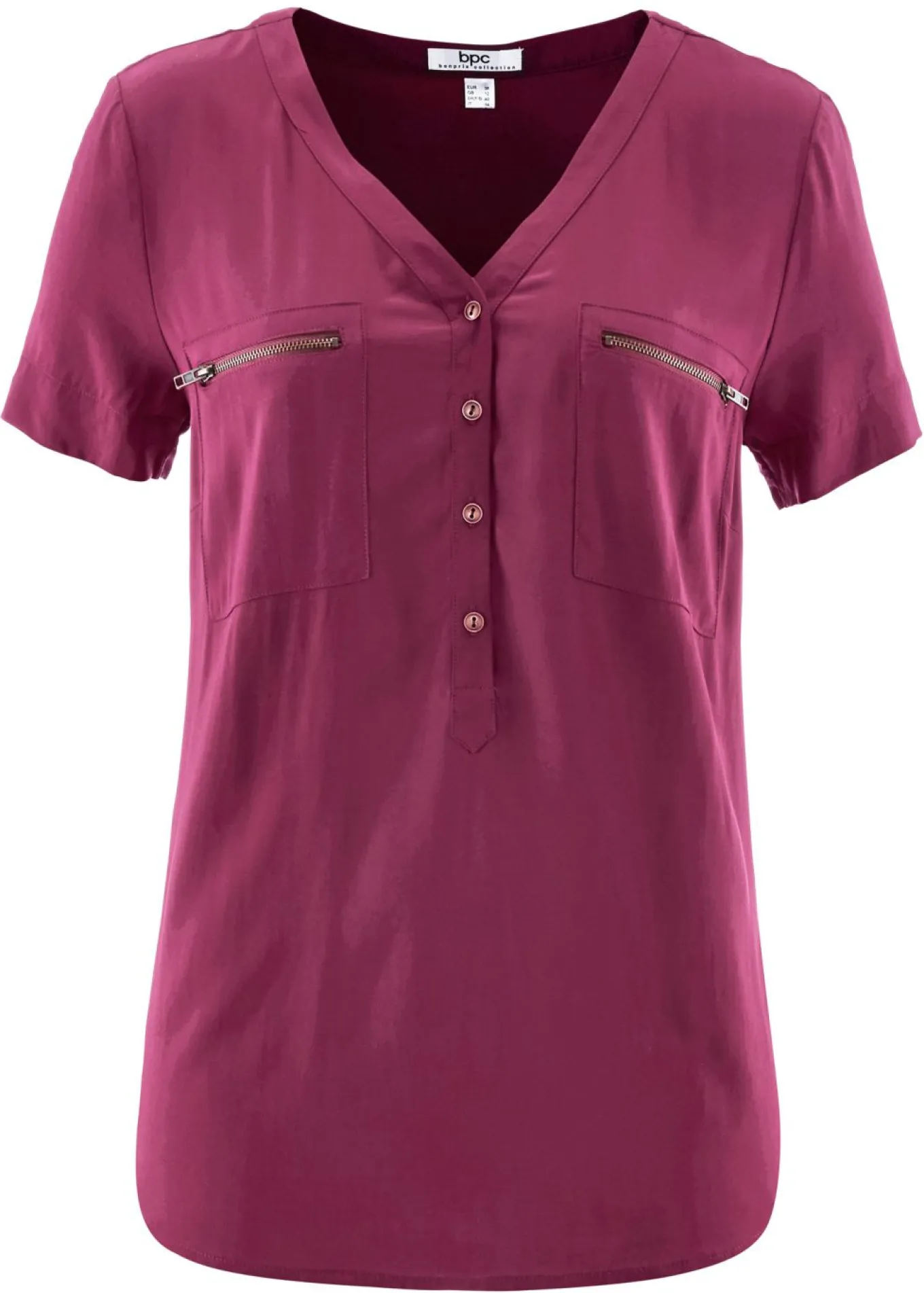 Blusa de viscosa con manga corta