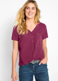 Blusa de viscosa con manga corta