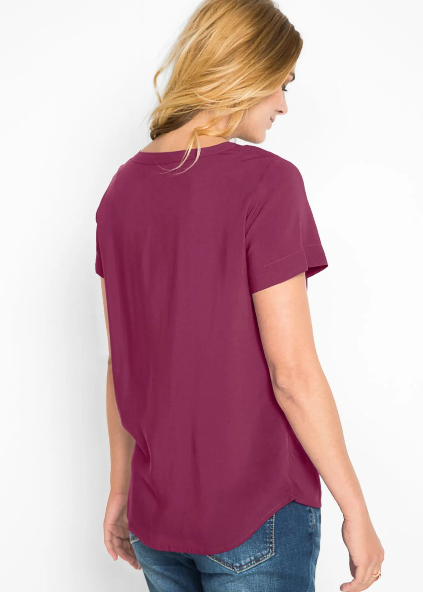 Blusa de viscosa con manga corta
