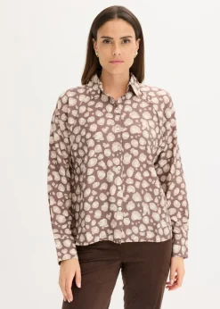Blusa de viscosa con mangas tipo murciélago
