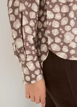 Blusa de viscosa con mangas tipo murciélago