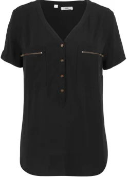 Blusa de viscosa con manga corta
