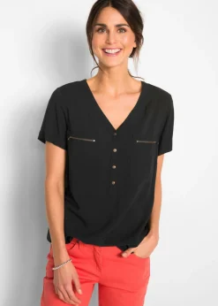 Blusa de viscosa con manga corta
