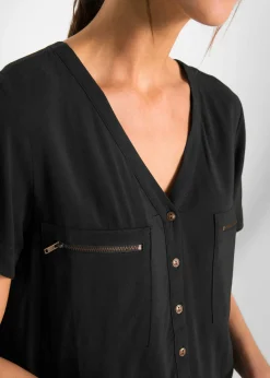 Blusa de viscosa con manga corta