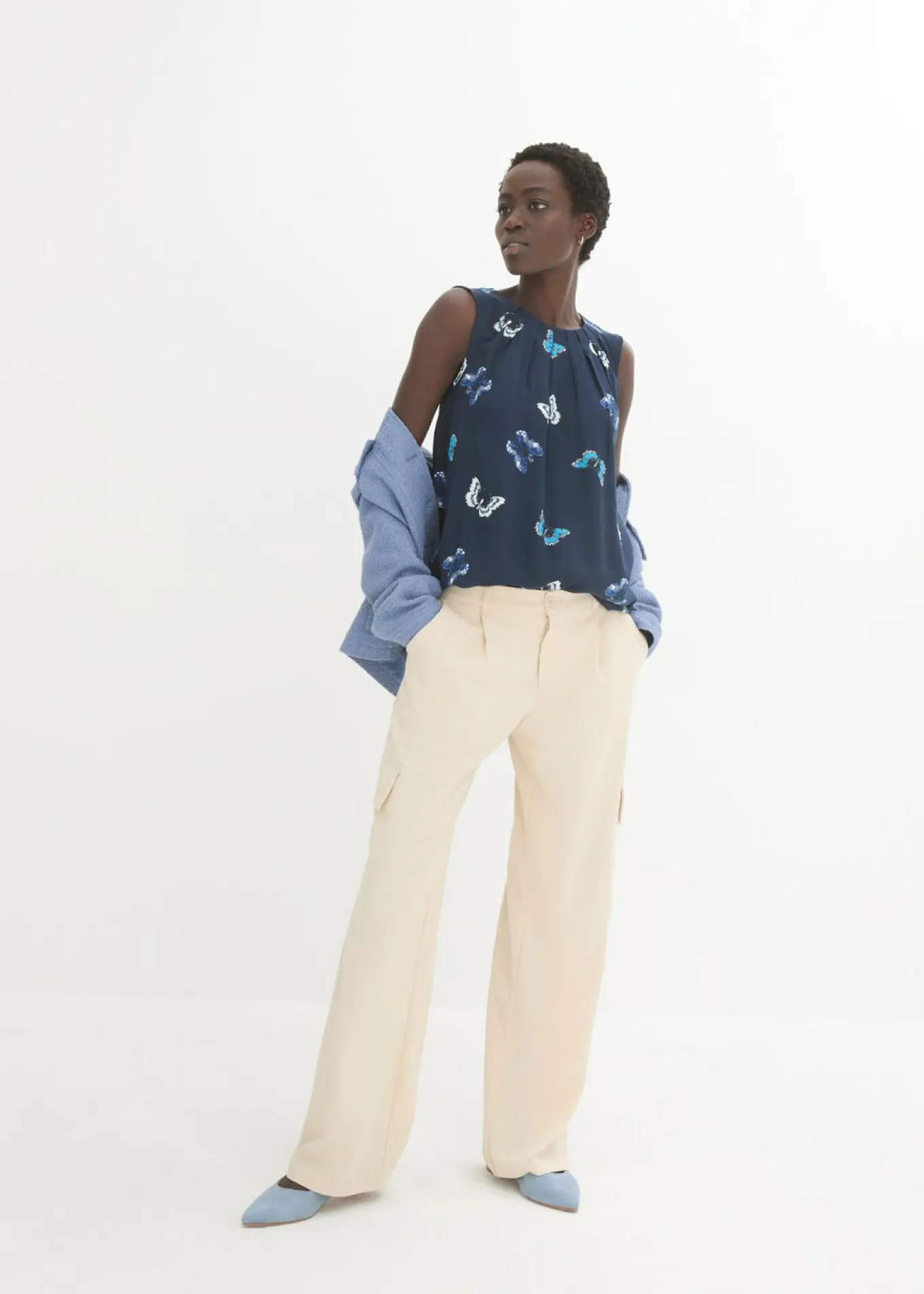 Blusa de viscosa fluida