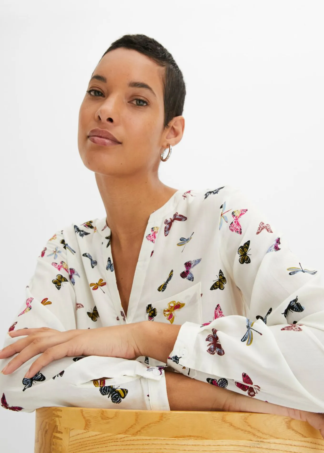 Blusa de viscosa fluida
