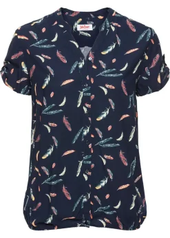 Blusa de viscosa fluida con manga corta