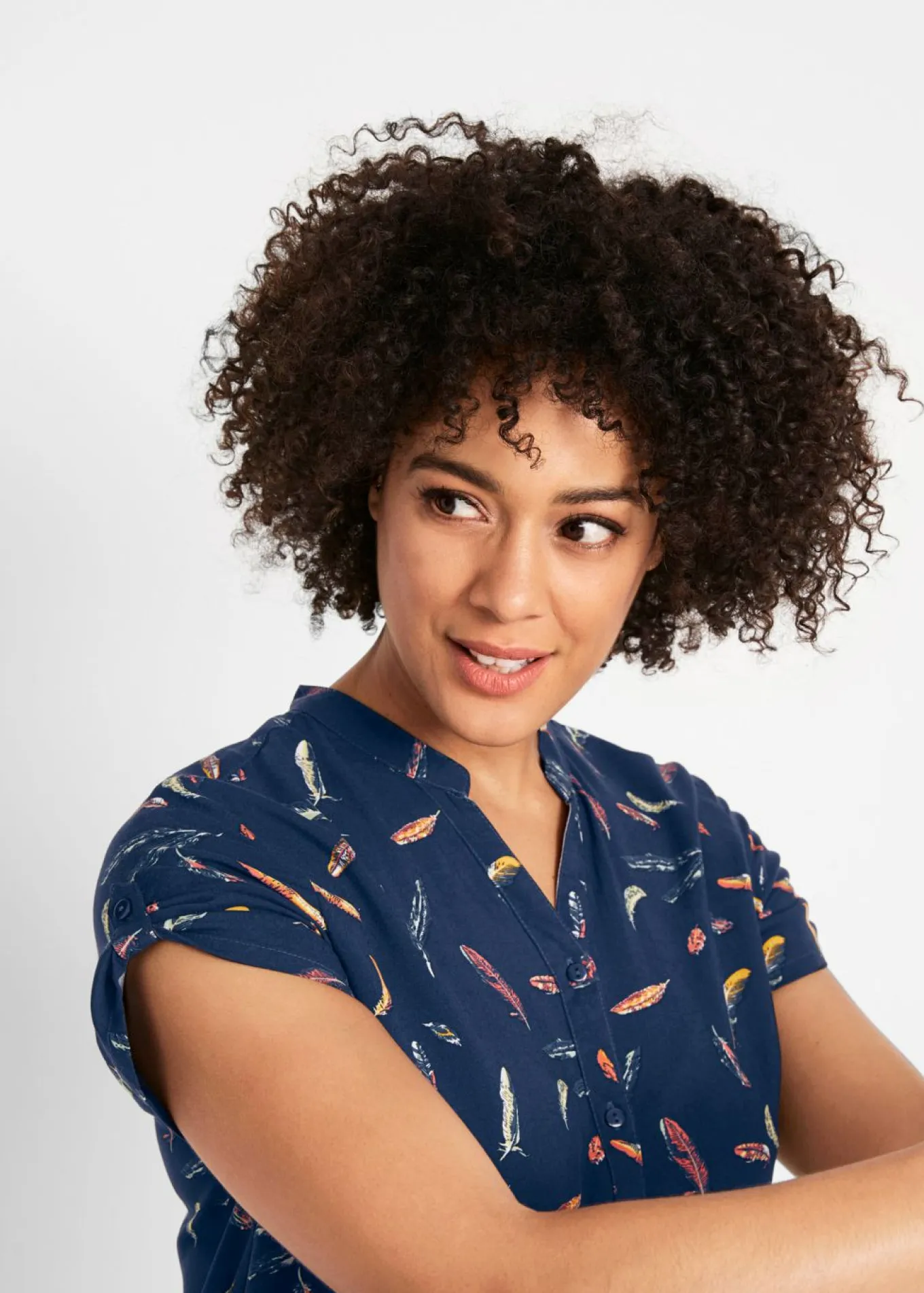 Blusa de viscosa fluida con manga corta