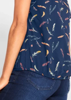 Blusa de viscosa fluida con manga corta