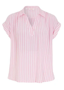 Blusa de viscosa fluida con manga corta