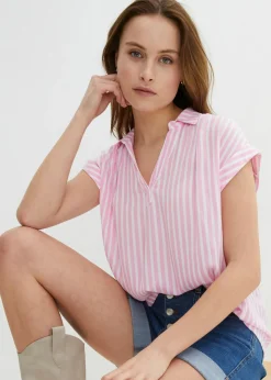 Blusa de viscosa fluida con manga corta