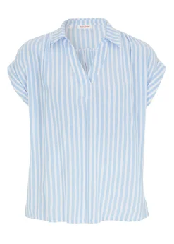 Blusa de viscosa fluida con manga corta