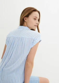 Blusa de viscosa fluida con manga corta