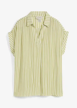 Blusa de viscosa fluida con manga corta