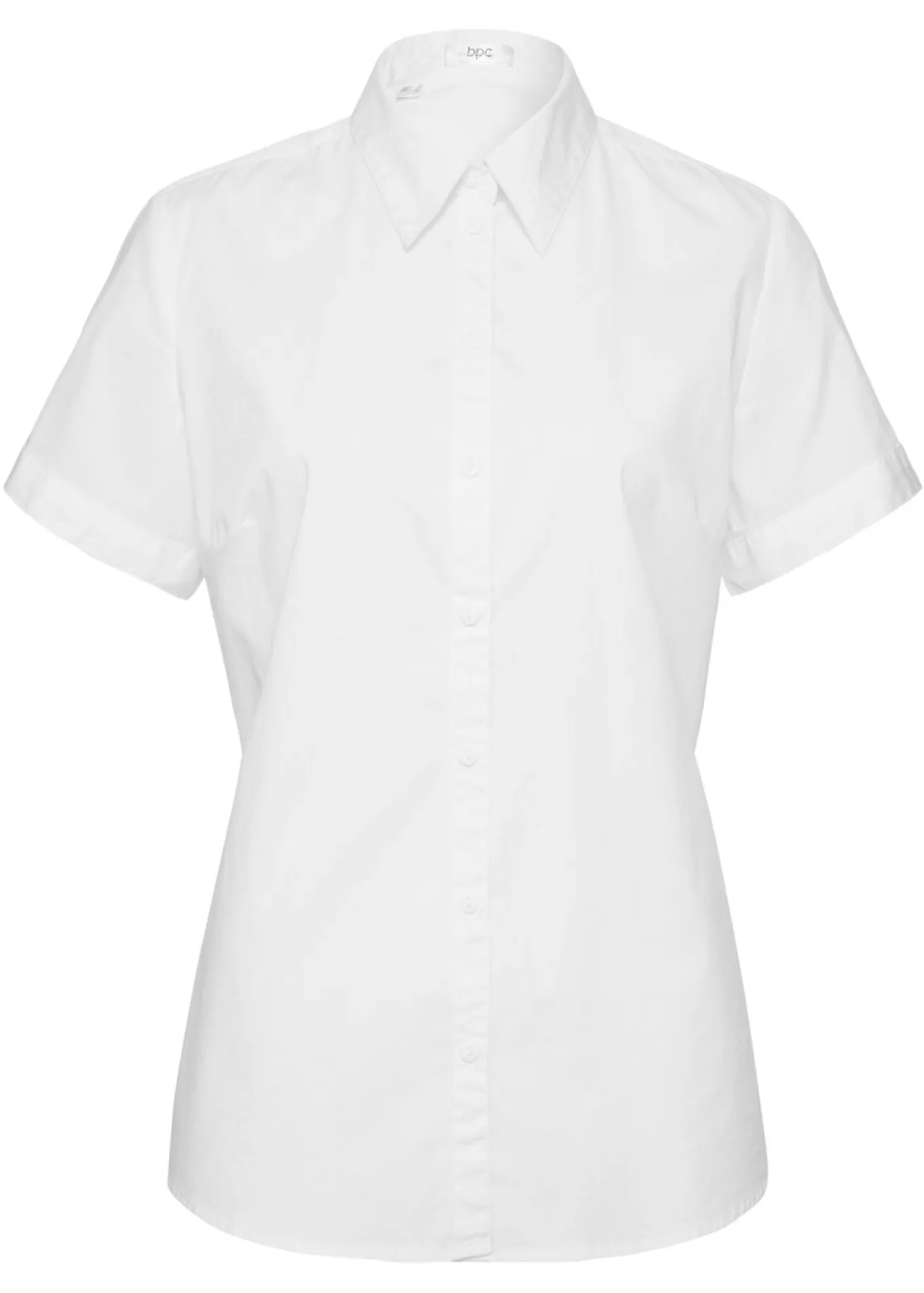 Blusa elástica de manga corta de mezcla de algodón
