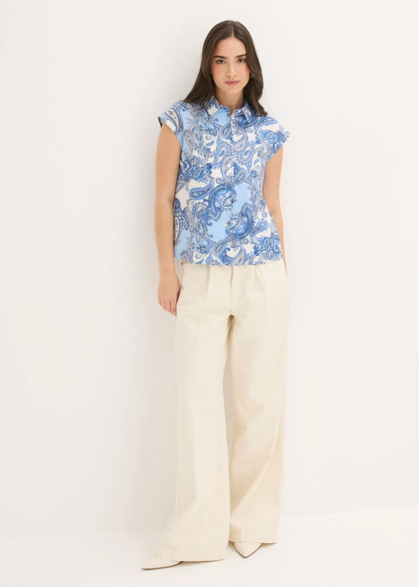Blusa estampada de viscosa fluida