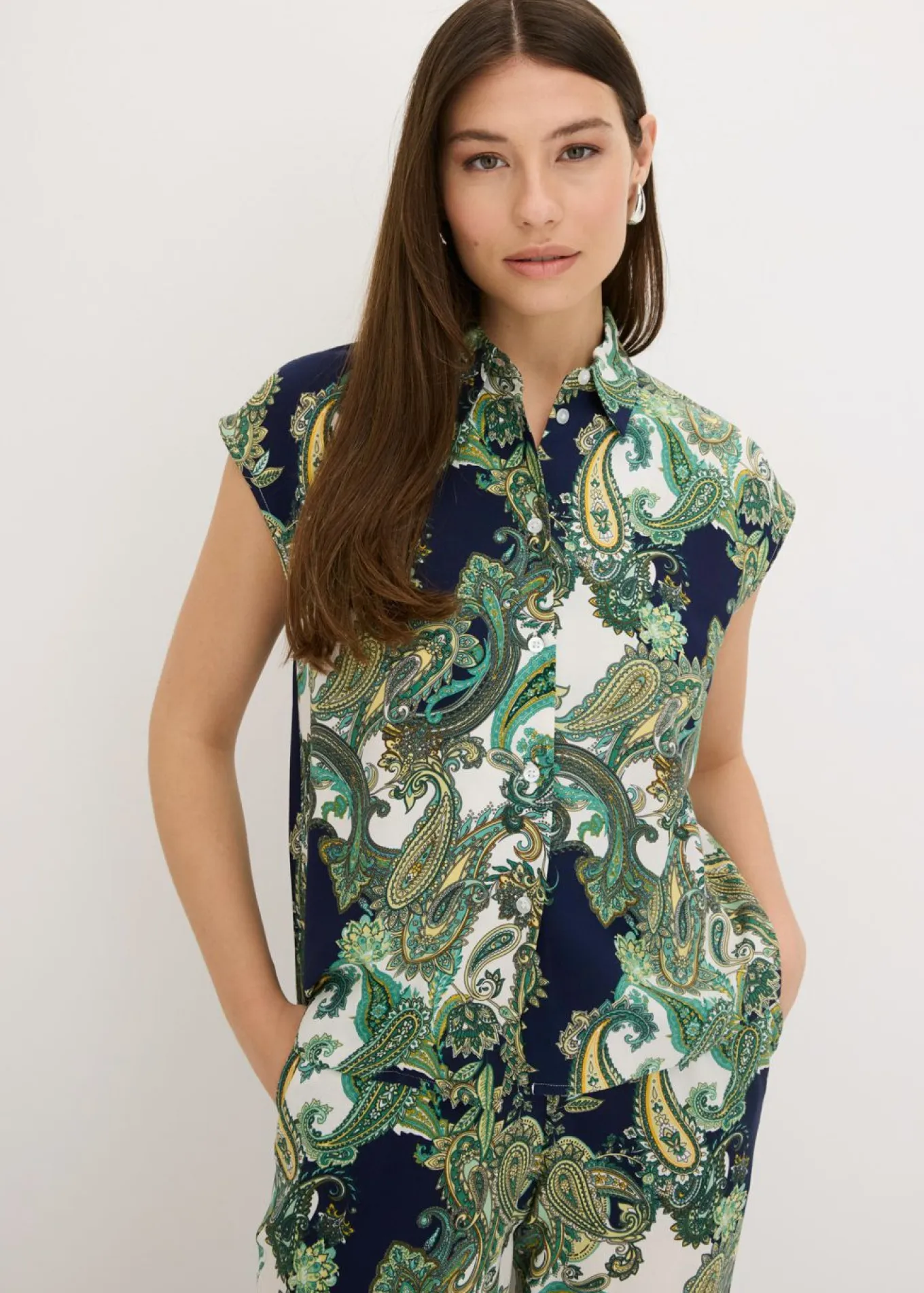 Blusa estampada de viscosa fluida