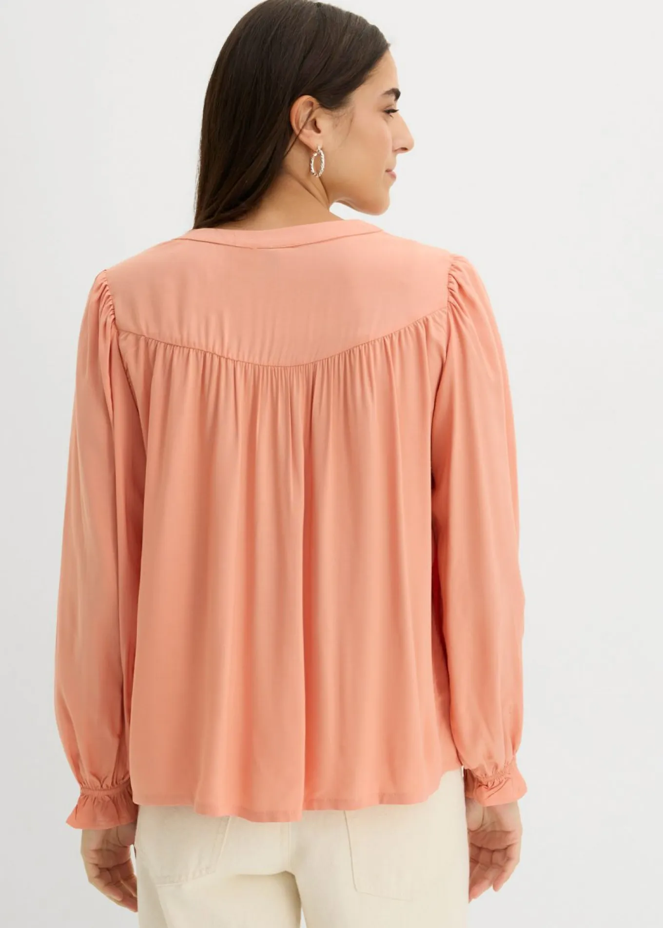 Blusa estilo prairie de viscosa fluida