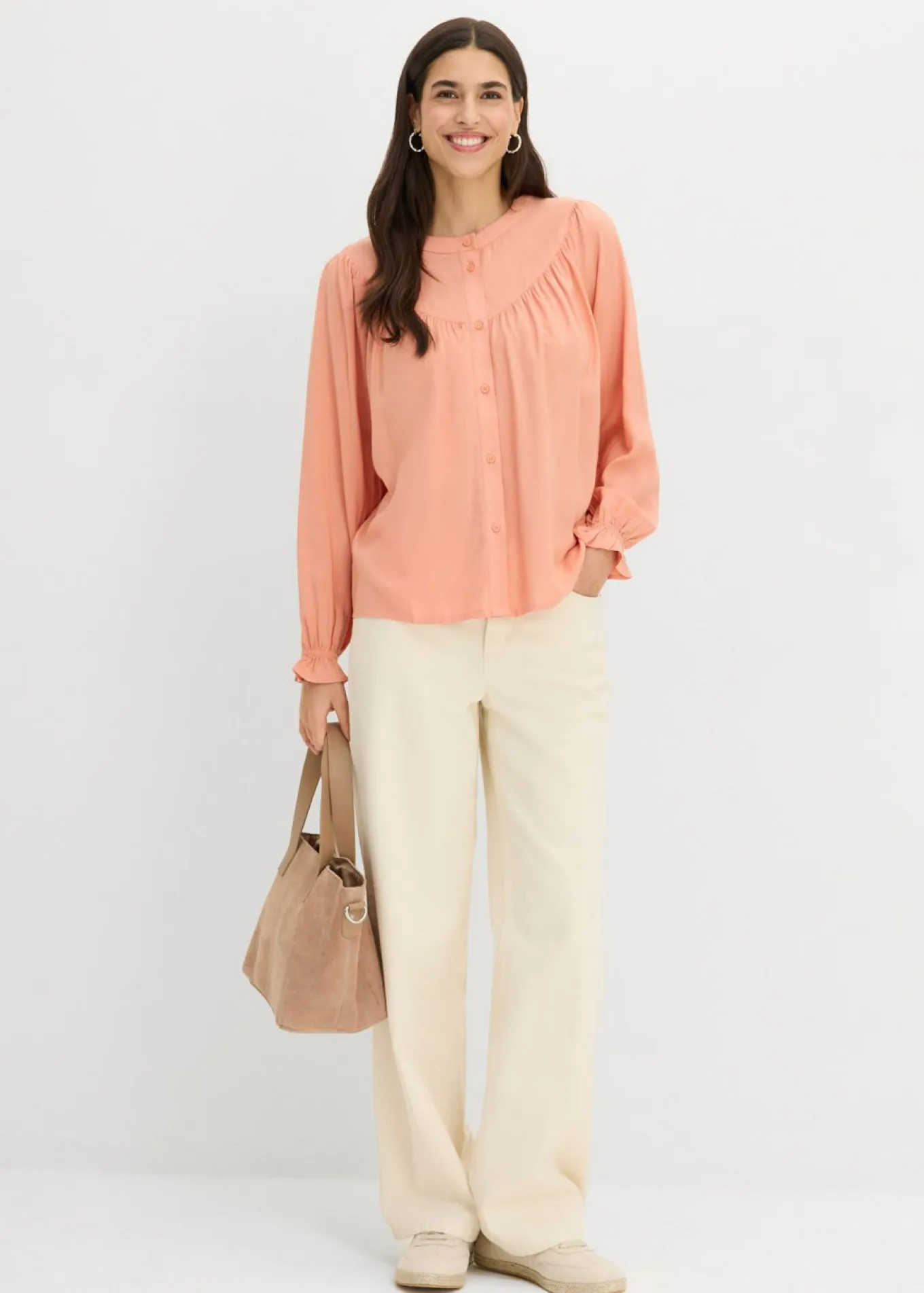 Blusa estilo prairie de viscosa fluida
