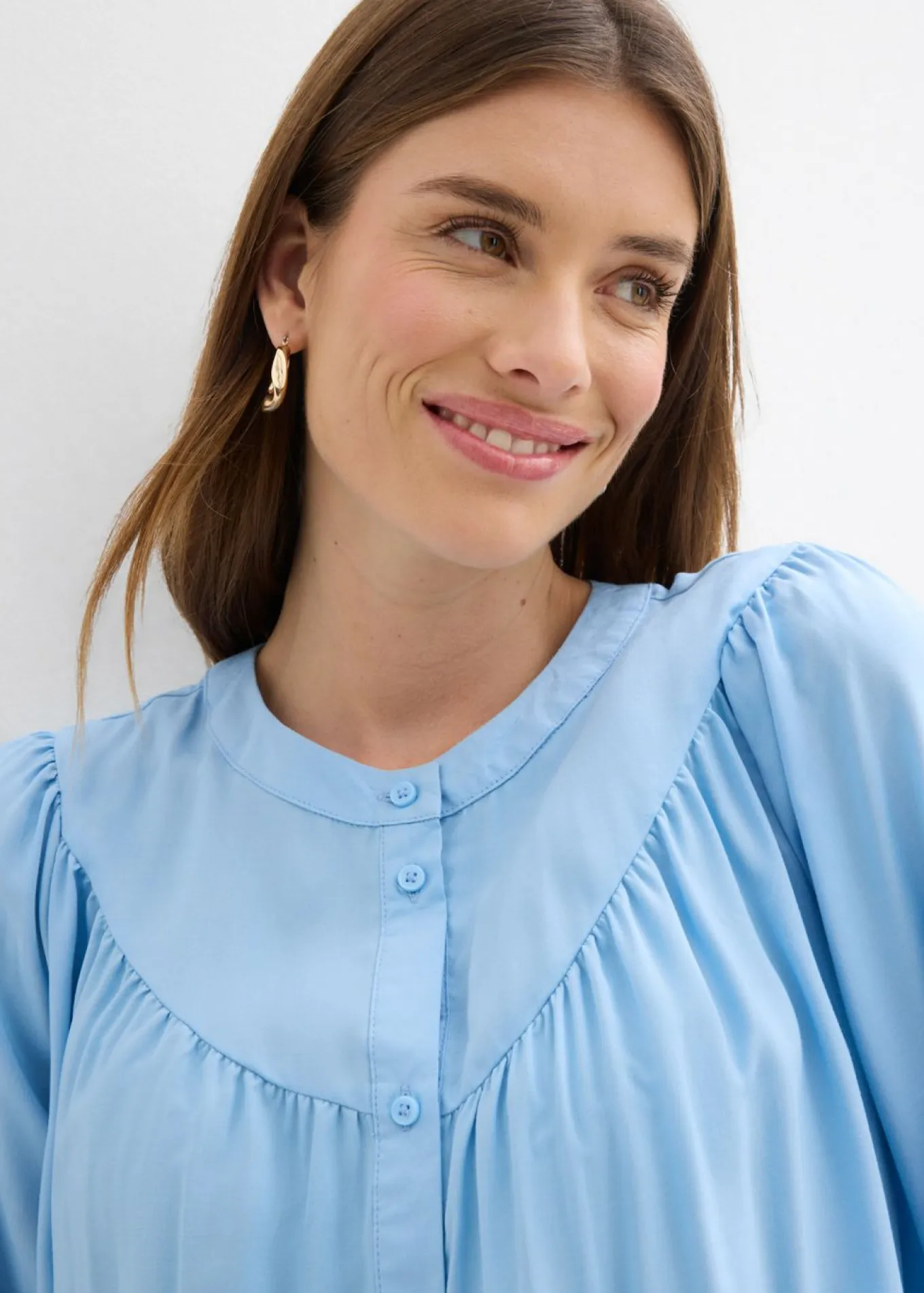 Blusa estilo prairie de viscosa fluida