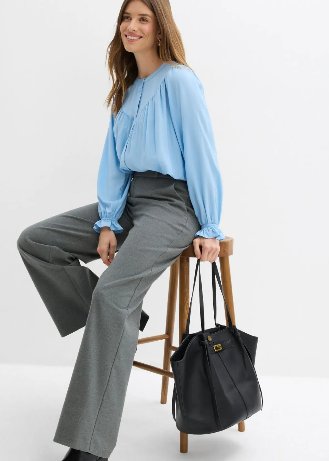 Blusa estilo prairie de viscosa fluida