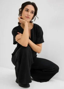 Blusa holgada con dobladillo elástico